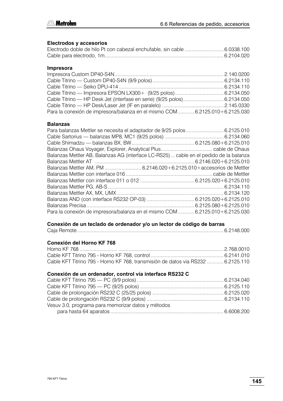 Metrohm 795 KFT Titrino User Manual | Page 149 / 154