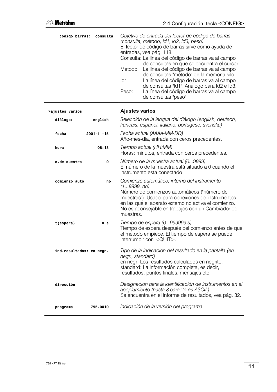 Metrohm 795 KFT Titrino User Manual | Page 15 / 154