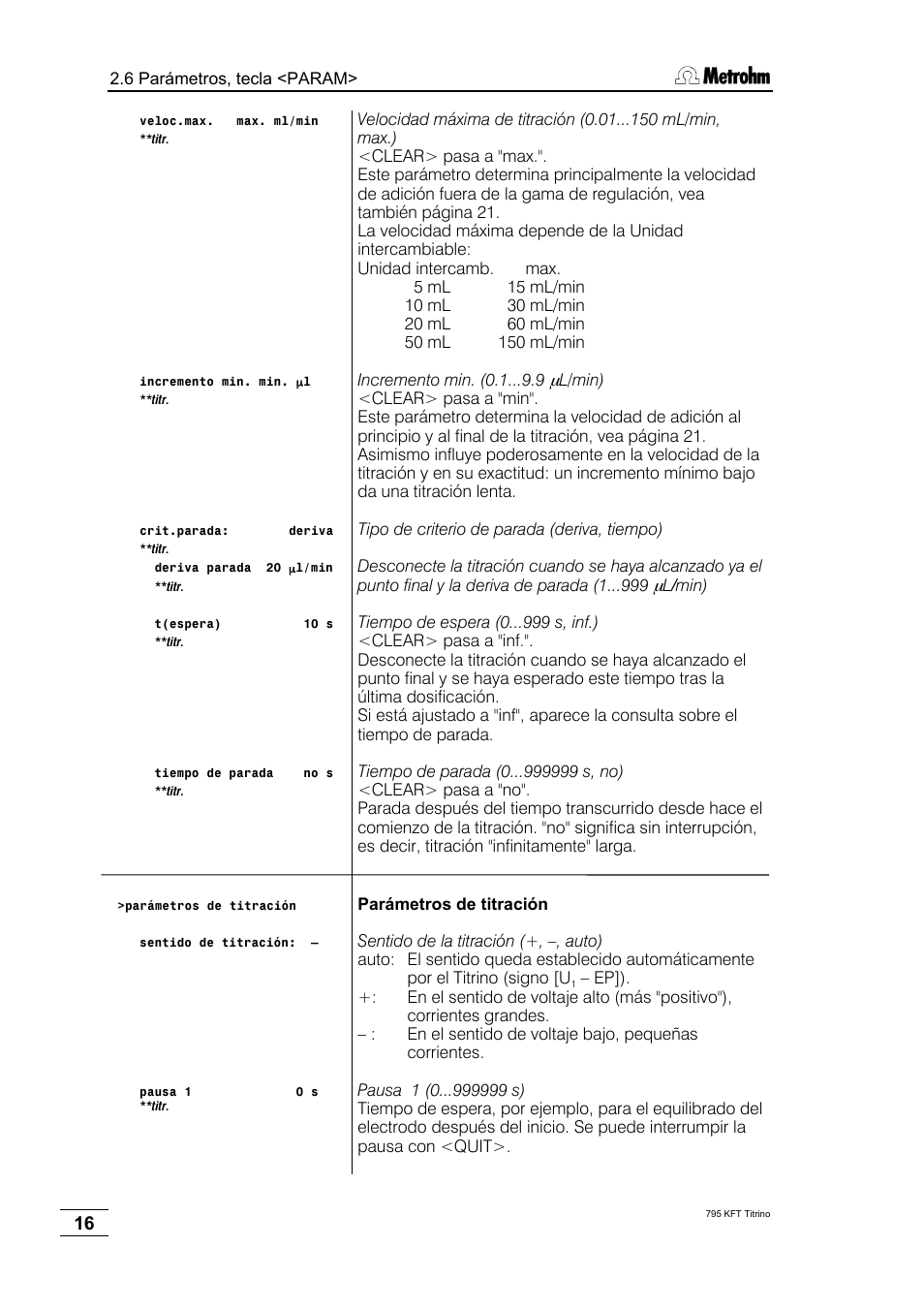 Metrohm 795 KFT Titrino User Manual | Page 20 / 154