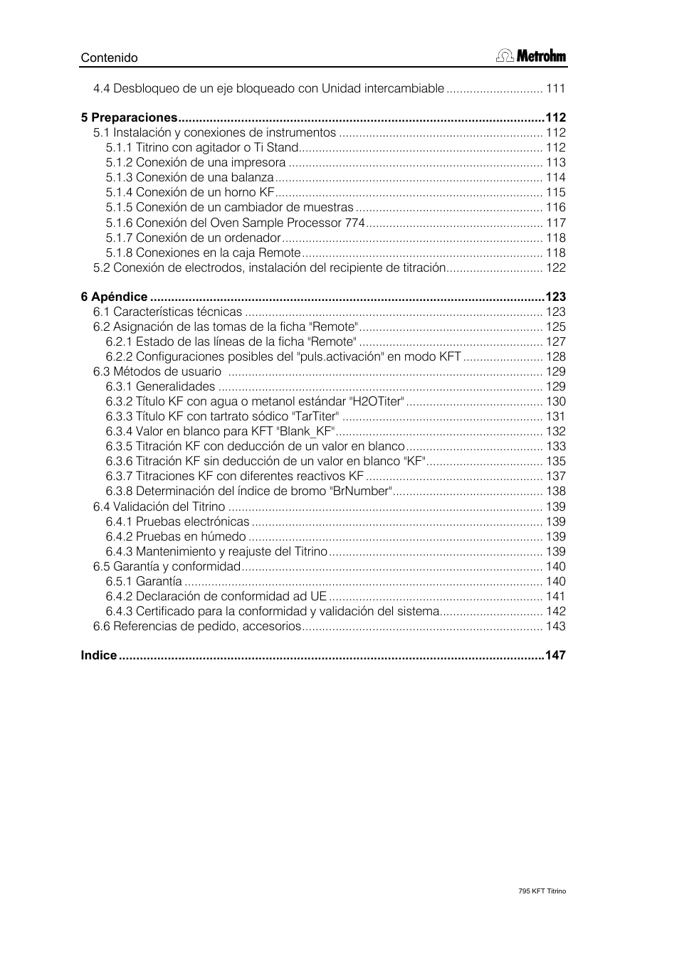 Metrohm 795 KFT Titrino User Manual | Page 4 / 154