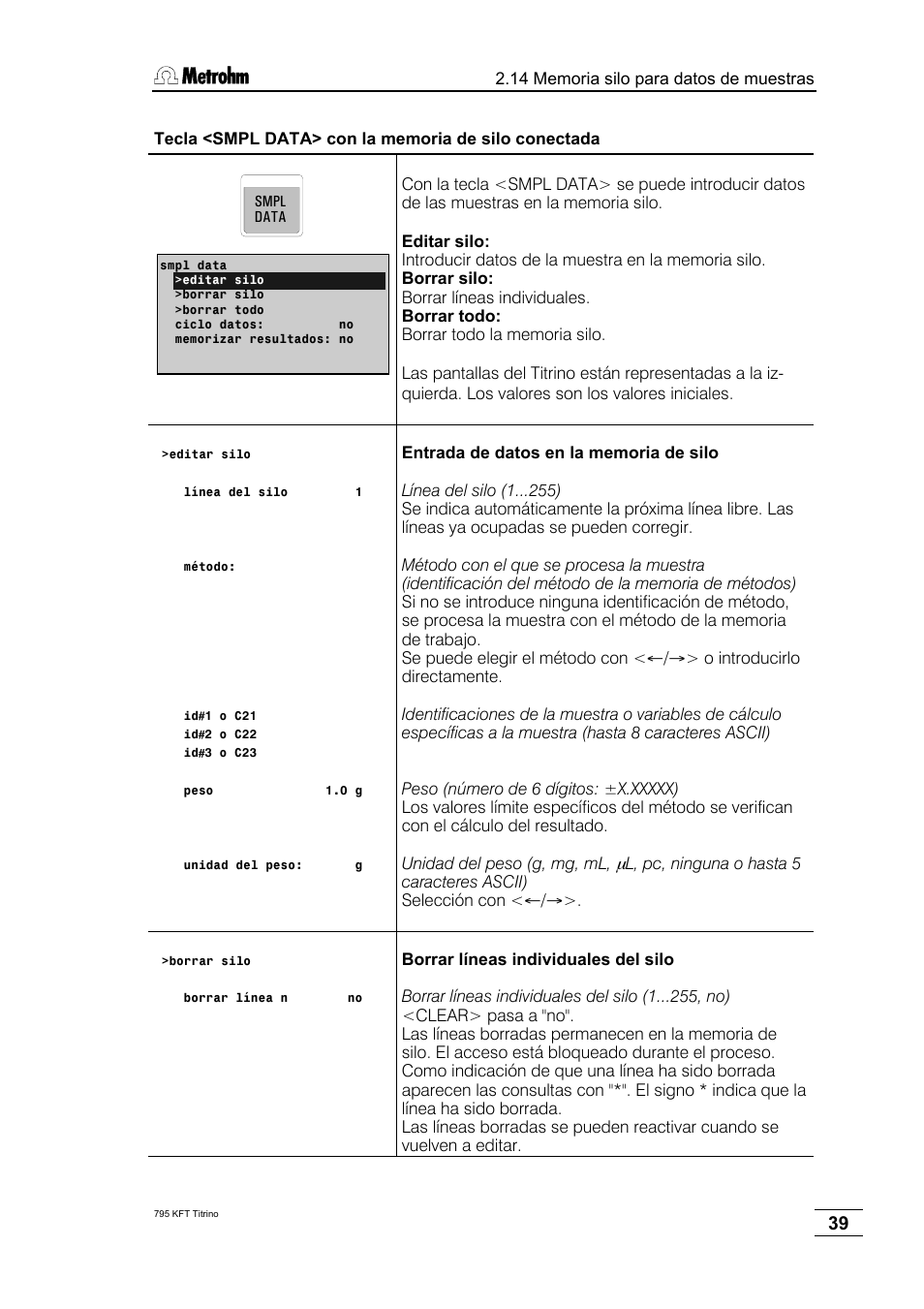 Metrohm 795 KFT Titrino User Manual | Page 43 / 154