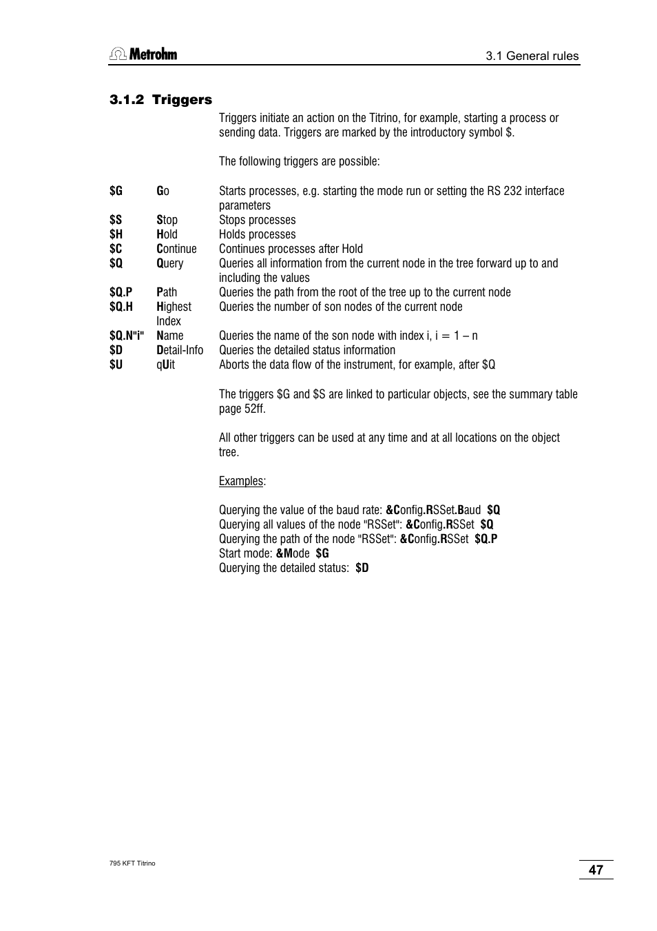 2 triggers | Metrohm 795 KFT Titrino User Manual | Page 51 / 154