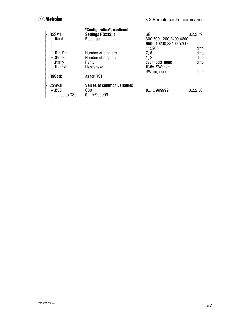 Metrohm 795 KFT Titrino User Manual | Page 61 / 154