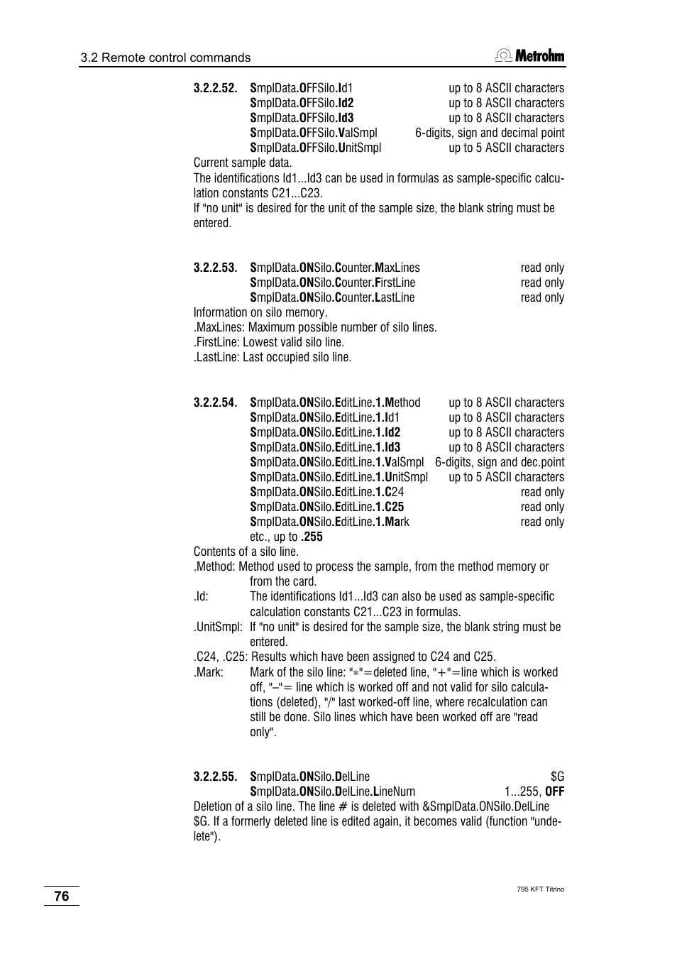 Metrohm 795 KFT Titrino User Manual | Page 80 / 154