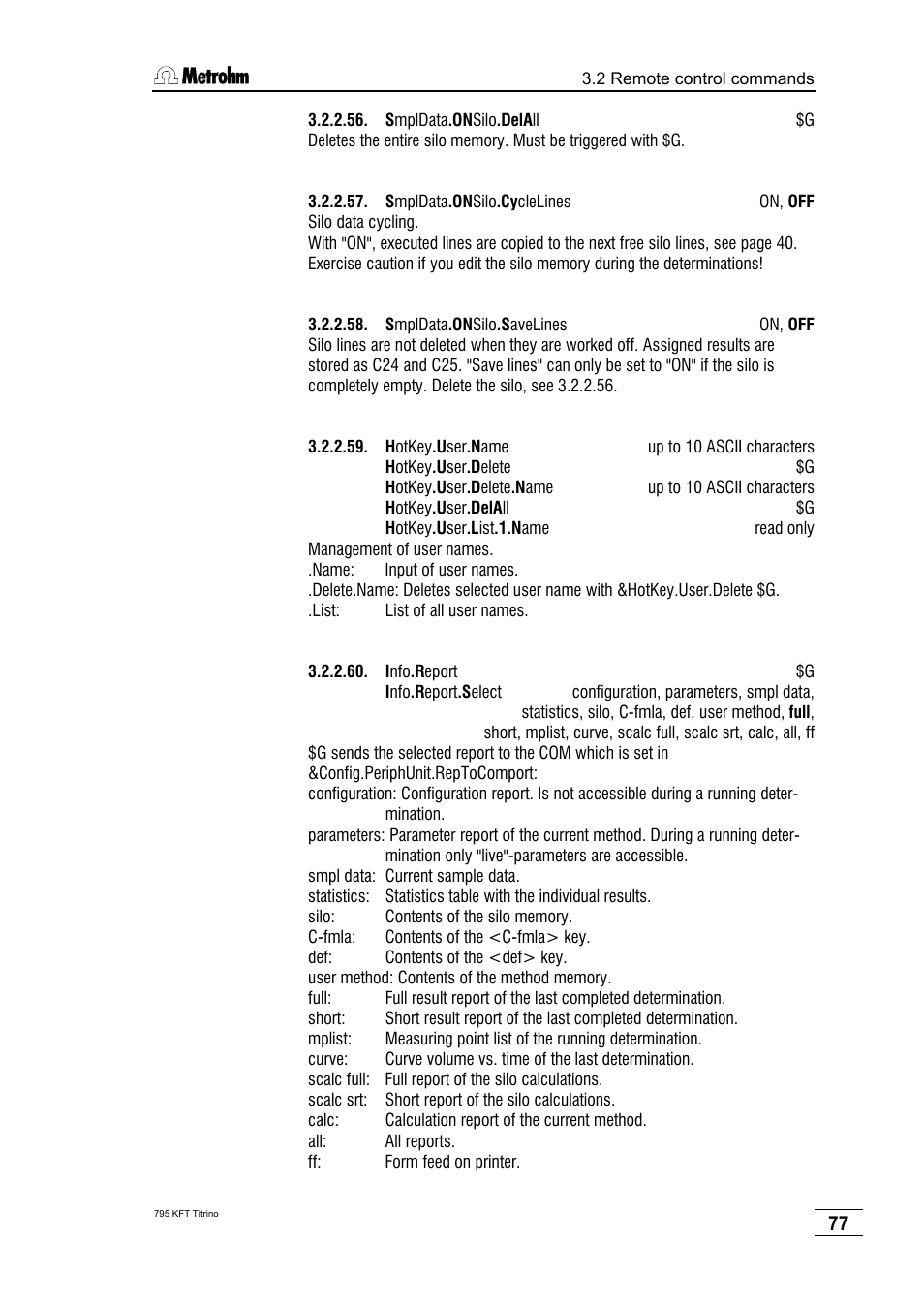 Metrohm 795 KFT Titrino User Manual | Page 81 / 154