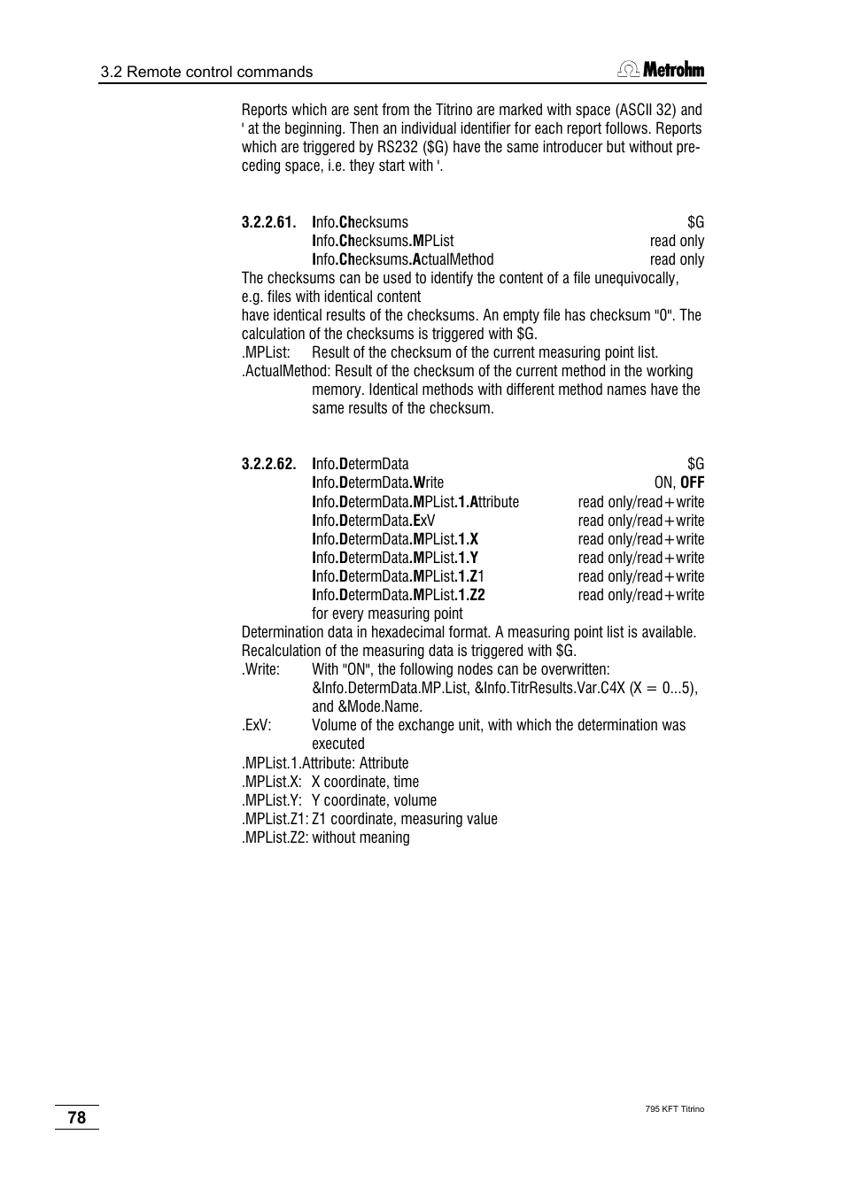 Metrohm 795 KFT Titrino User Manual | Page 82 / 154