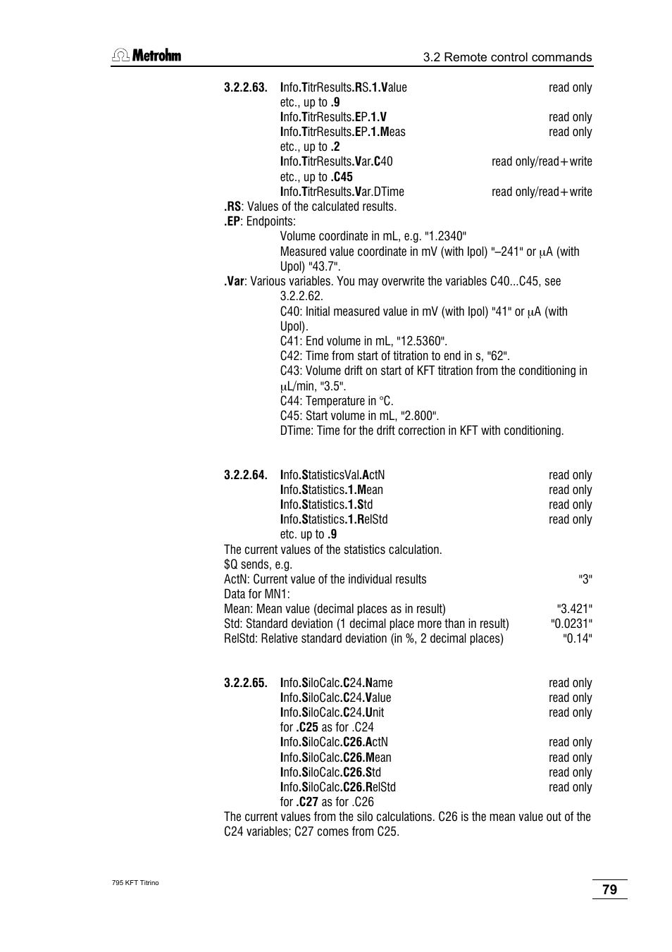 Metrohm 795 KFT Titrino User Manual | Page 83 / 154