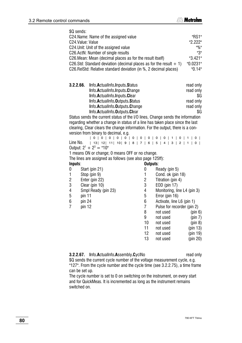 Metrohm 795 KFT Titrino User Manual | Page 84 / 154