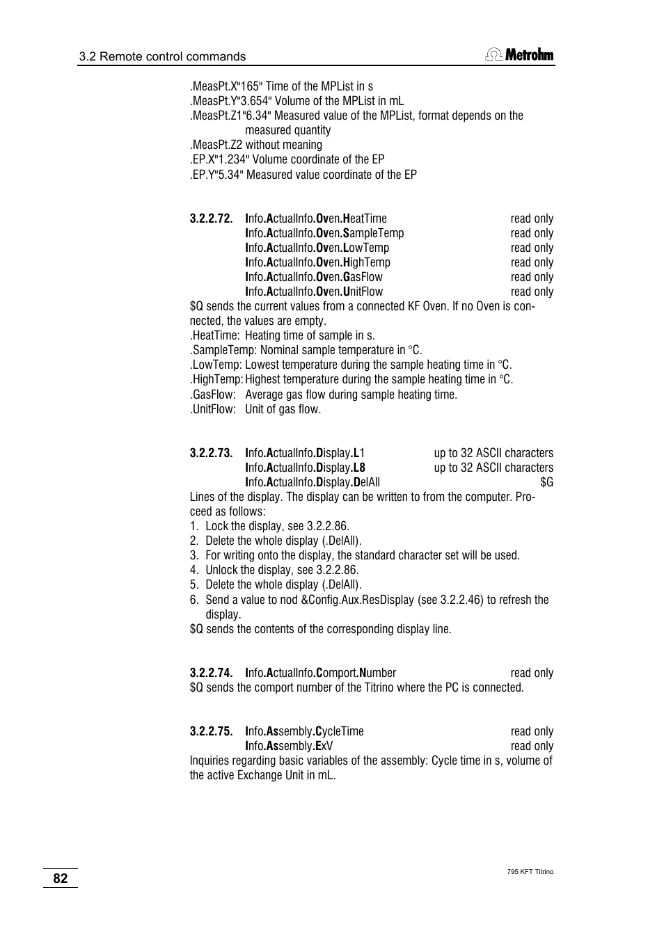 Metrohm 795 KFT Titrino User Manual | Page 86 / 154