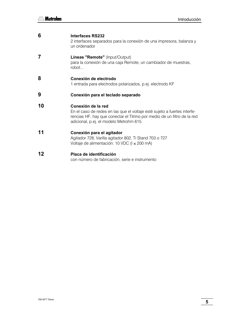 Metrohm 795 KFT Titrino User Manual | Page 9 / 154
