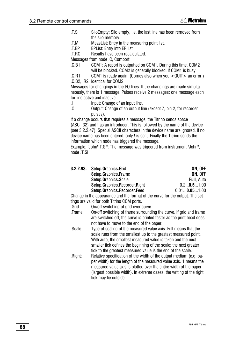 Metrohm 795 KFT Titrino User Manual | Page 92 / 154