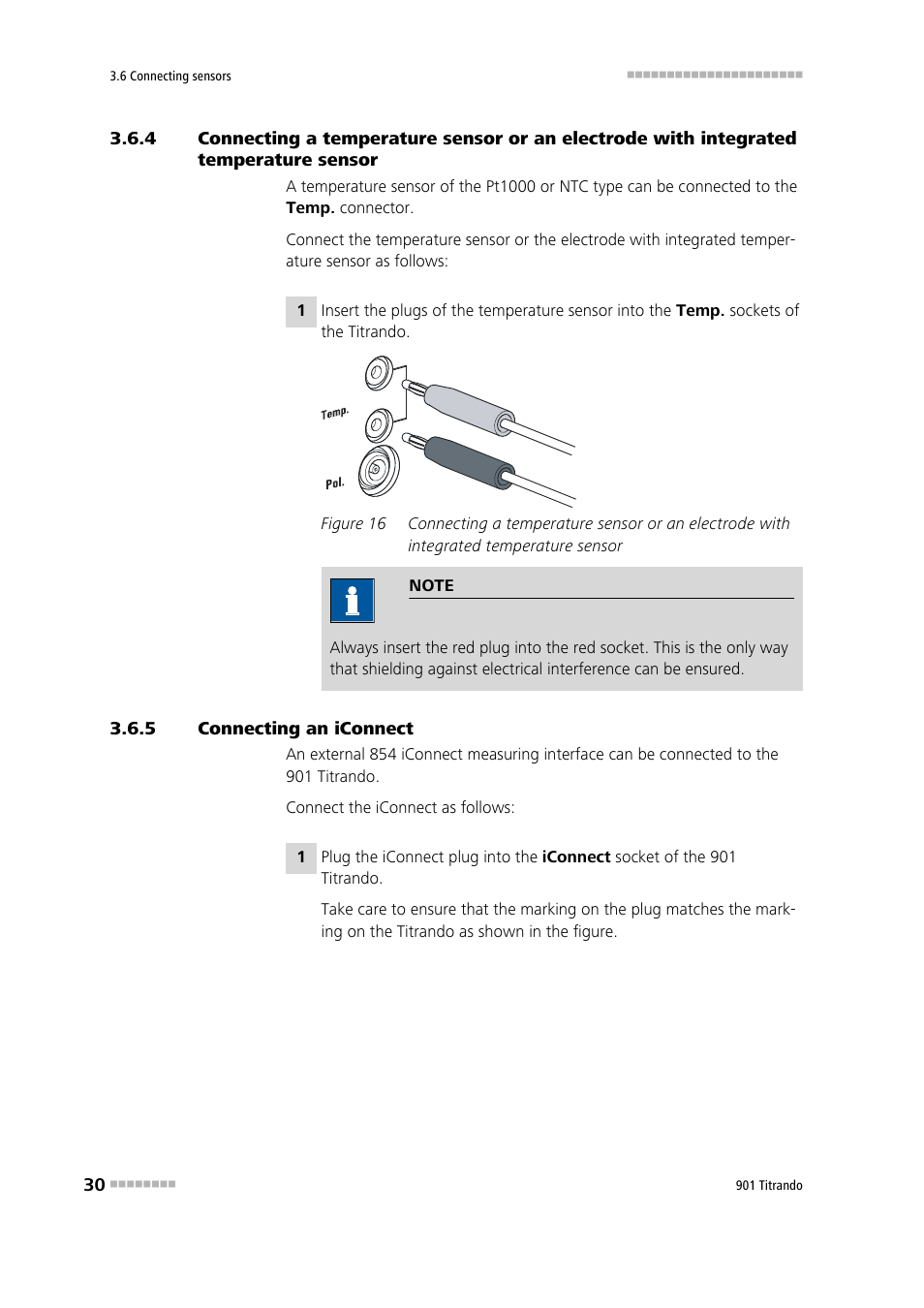 5 connecting an iconnect, Connecting an iconnect, Figure 16 | Metrohm 901 Titrando User Manual | Page 38 / 67