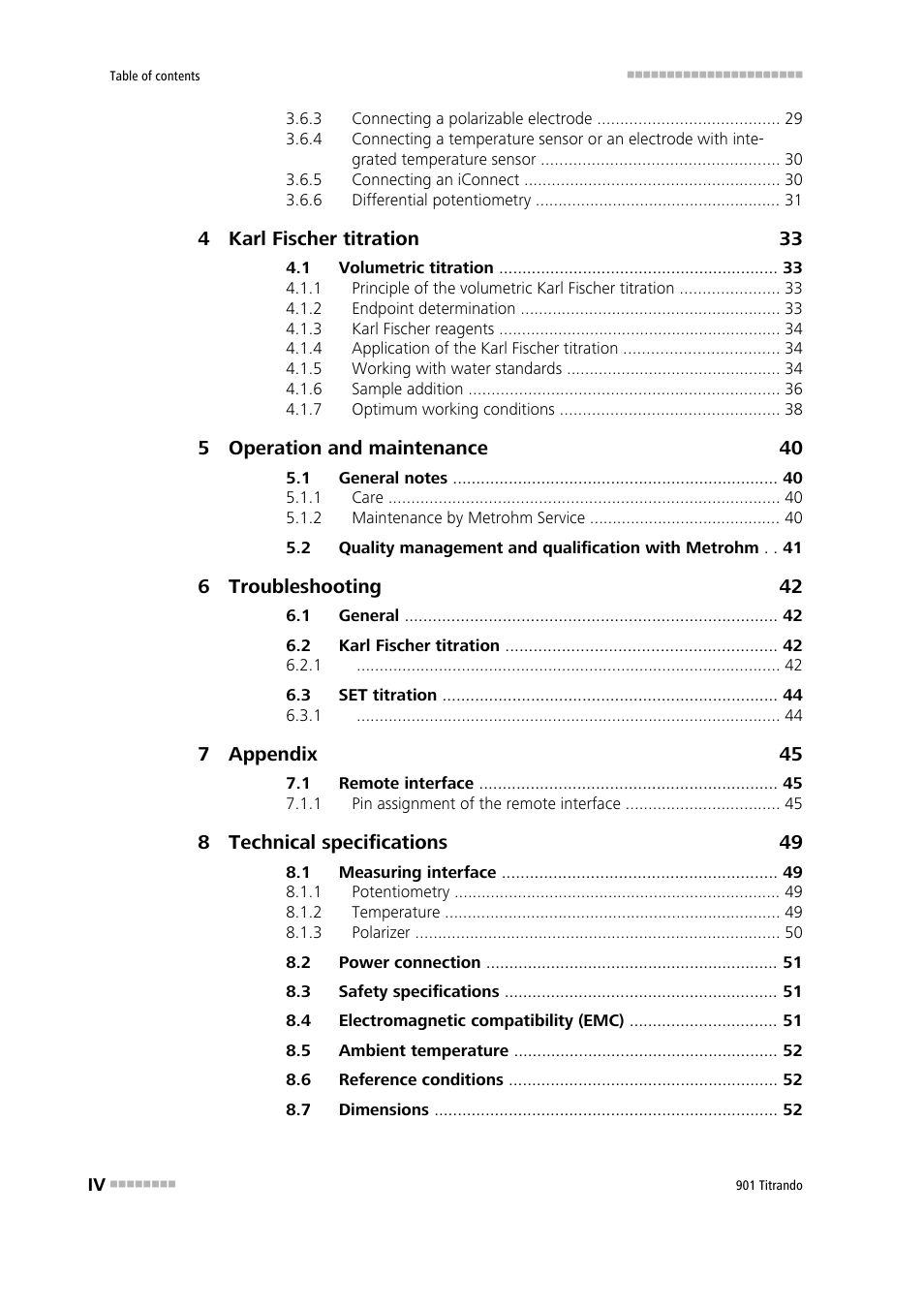Metrohm 901 Titrando User Manual | Page 6 / 67