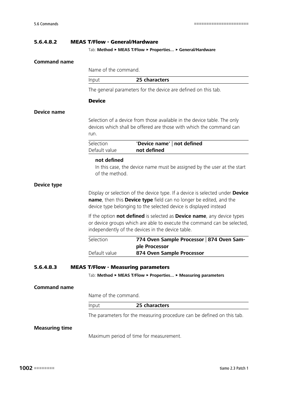 2 meas t/flow - general/hardware, 3 meas t/flow - measuring parameters, General/hardware | Measuring parameters | Metrohm tiamo 2.3 Patch 1 User Manual | Page 1018 / 1702