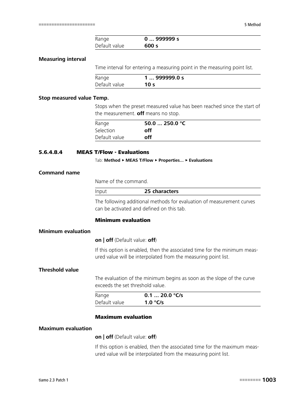 4 meas t/flow - evaluations, Evaluation | Metrohm tiamo 2.3 Patch 1 User Manual | Page 1019 / 1702