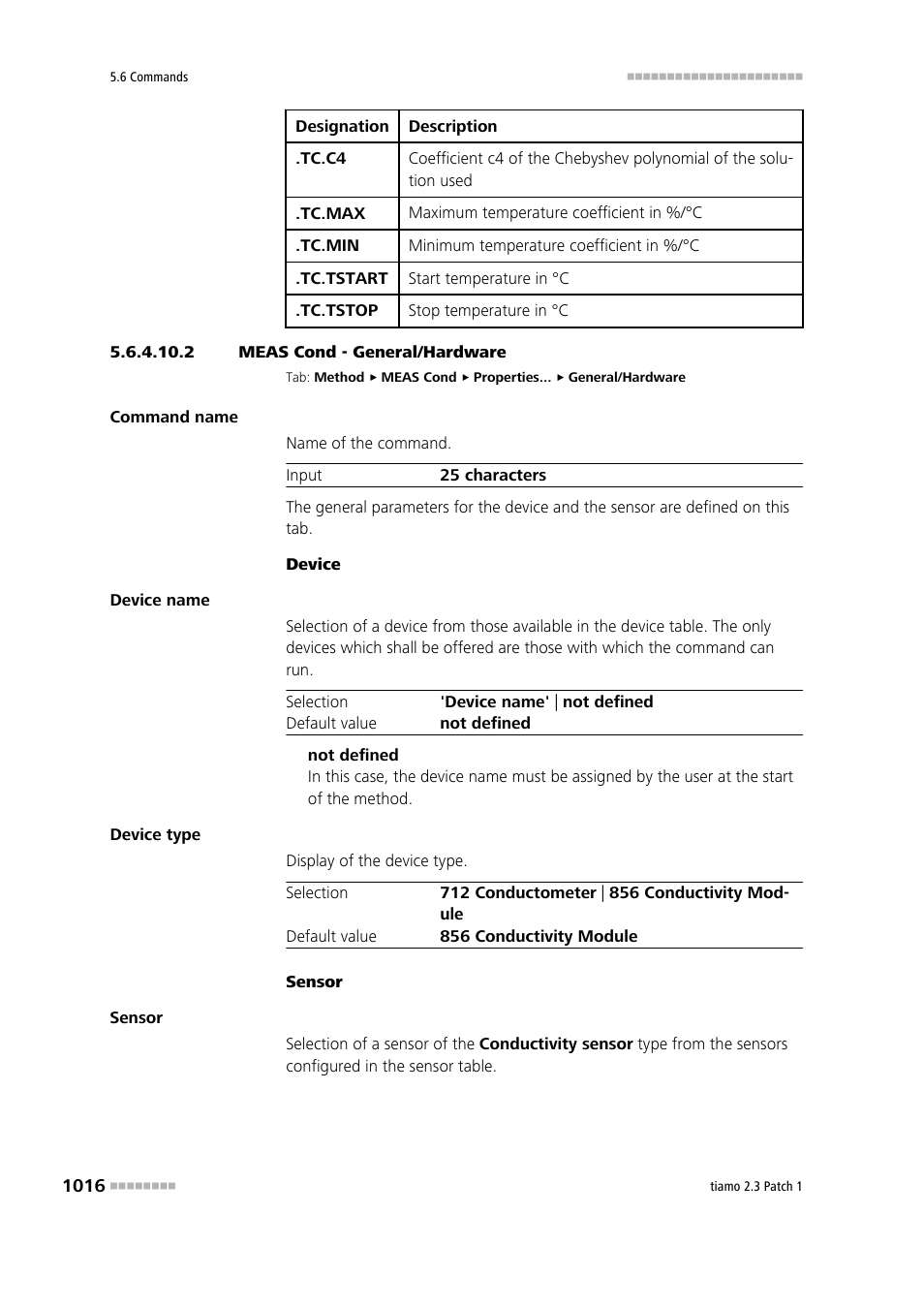 2 meas cond - general/hardware | Metrohm tiamo 2.3 Patch 1 User Manual | Page 1032 / 1702