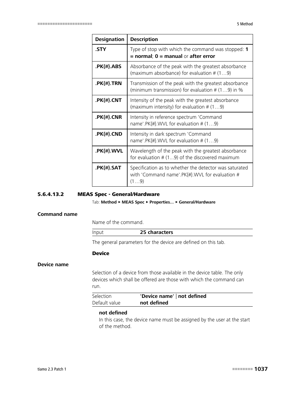 2 meas spec - general/hardware | Metrohm tiamo 2.3 Patch 1 User Manual | Page 1053 / 1702