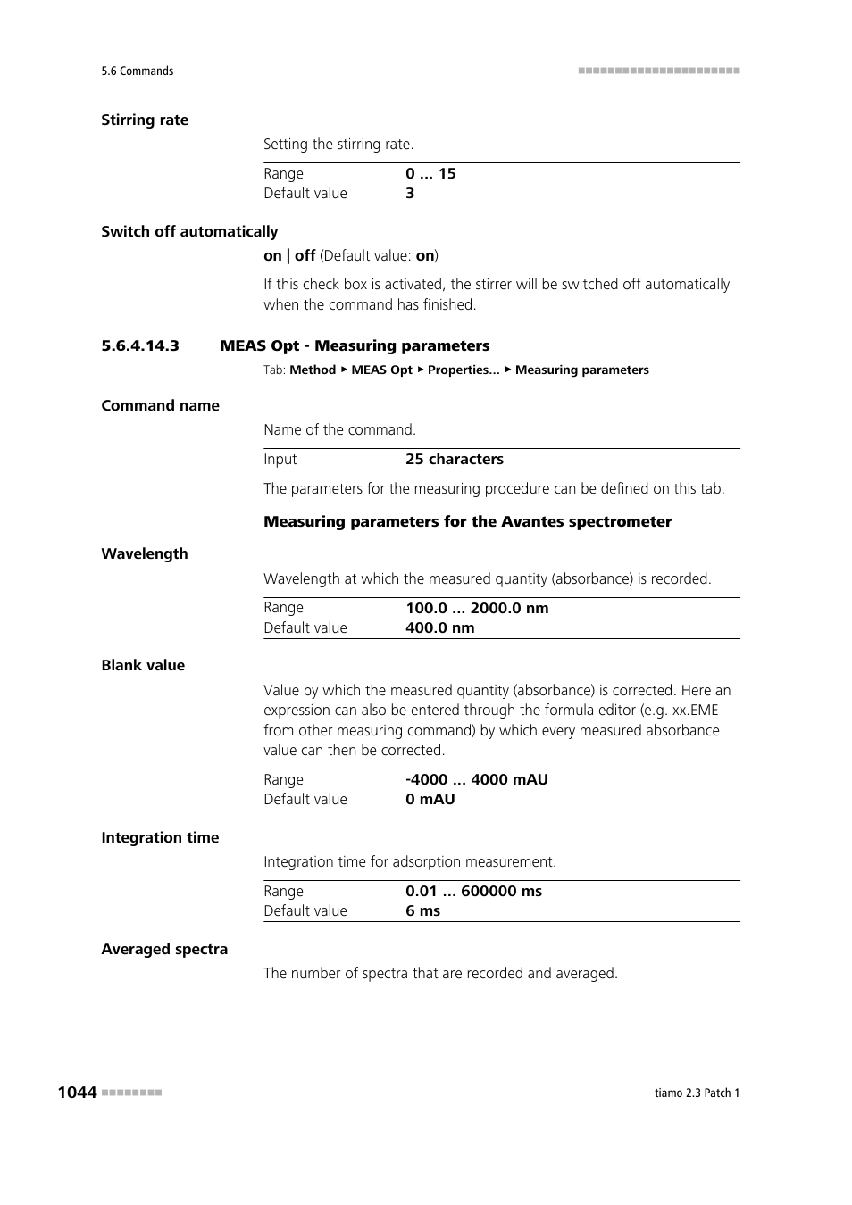 3 meas opt - measuring parameters | Metrohm tiamo 2.3 Patch 1 User Manual | Page 1060 / 1702