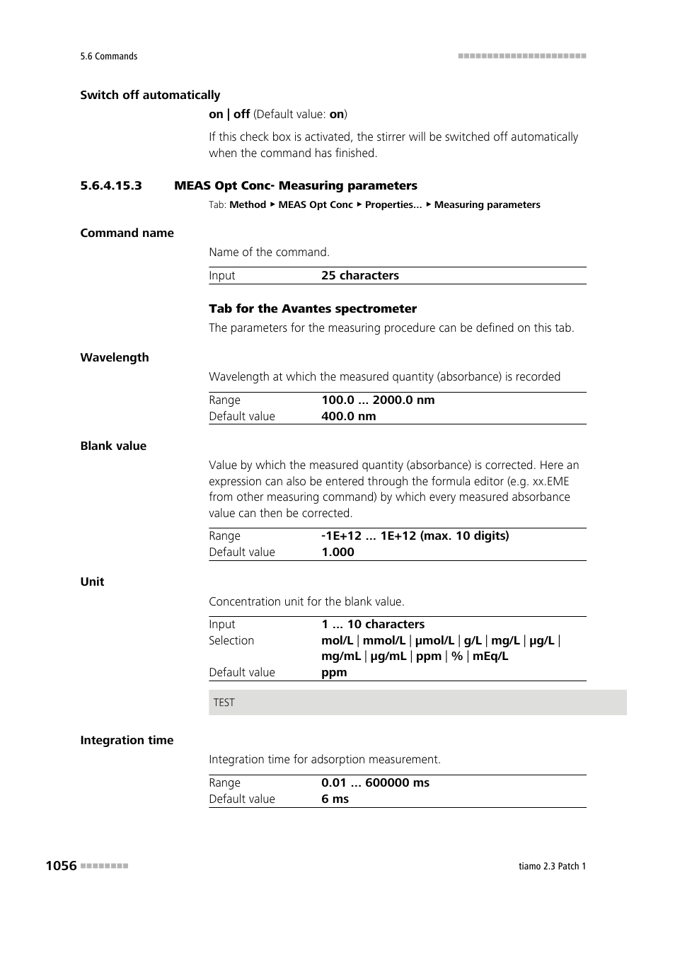 3 meas opt conc- measuring parameters | Metrohm tiamo 2.3 Patch 1 User Manual | Page 1072 / 1702