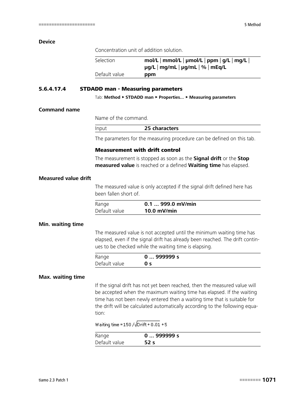 4 stdadd man - measuring parameters | Metrohm tiamo 2.3 Patch 1 User Manual | Page 1087 / 1702