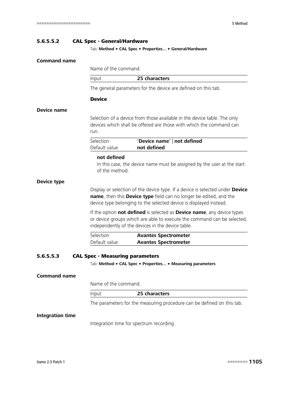 2 cal spec - general/hardware, 3 cal spec - measuring parameters | Metrohm tiamo 2.3 Patch 1 User Manual | Page 1121 / 1702