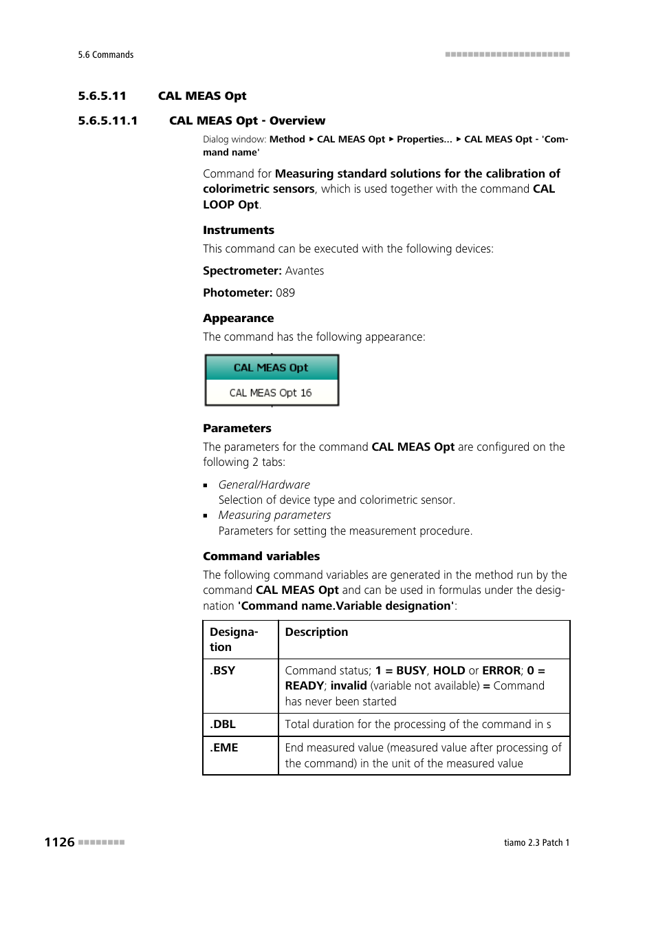 11 cal meas opt, 1 cal meas opt - overview, Cal meas opt | Metrohm tiamo 2.3 Patch 1 User Manual | Page 1142 / 1702