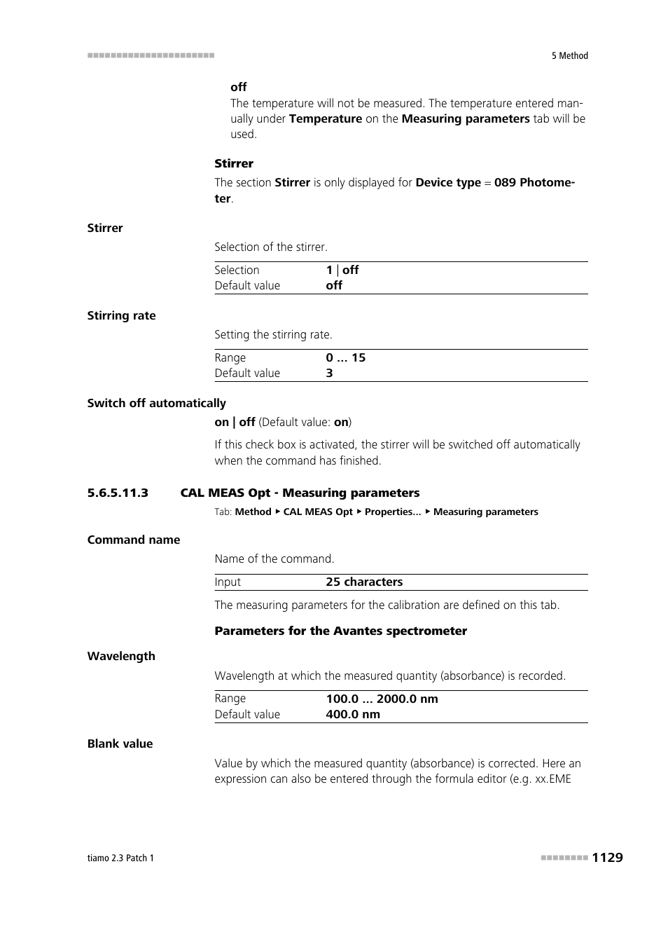 3 cal meas opt - measuring parameters | Metrohm tiamo 2.3 Patch 1 User Manual | Page 1145 / 1702