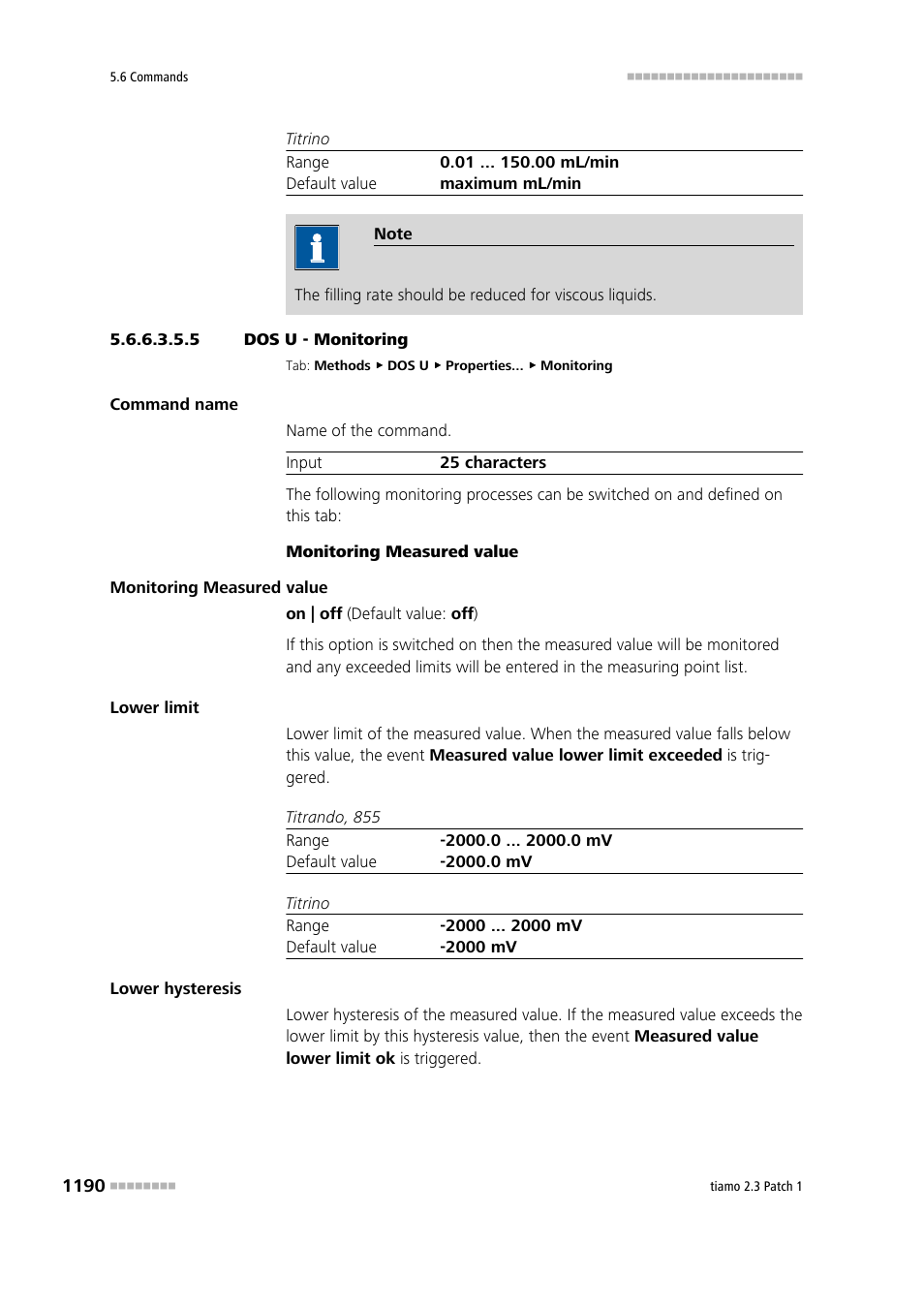 5 dos u - monitoring, Monitoring | Metrohm tiamo 2.3 Patch 1 User Manual | Page 1206 / 1702