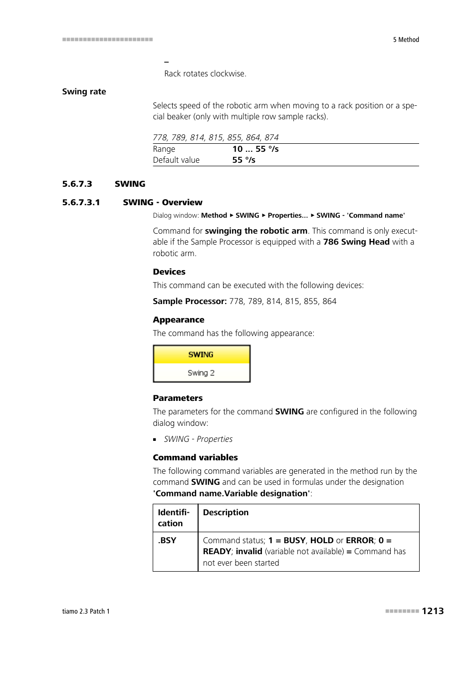 3 swing, 1 swing - overview, Swing | Metrohm tiamo 2.3 Patch 1 User Manual | Page 1229 / 1702