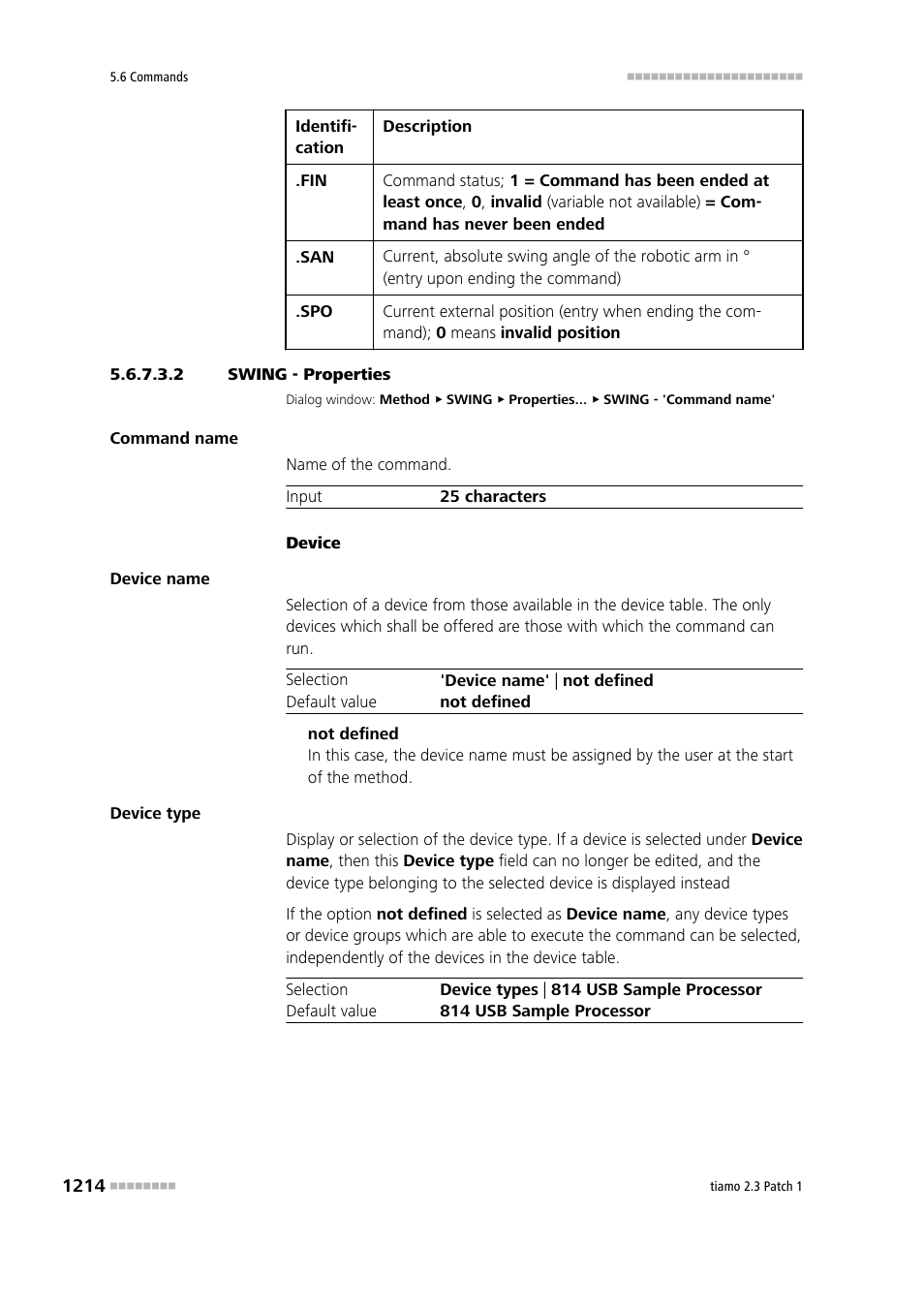 2 swing - properties | Metrohm tiamo 2.3 Patch 1 User Manual | Page 1230 / 1702