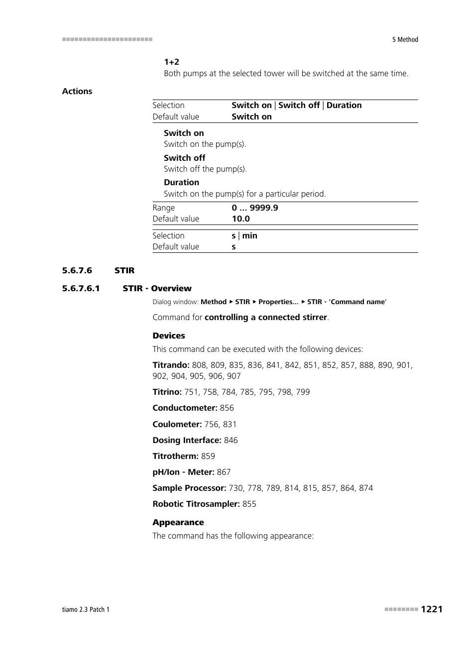 6 stir, 1 stir - overview, Stir | Metrohm tiamo 2.3 Patch 1 User Manual | Page 1237 / 1702