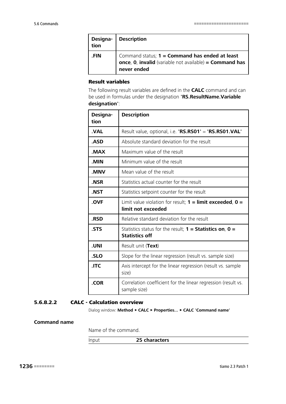 2 calc - calculation overview | Metrohm tiamo 2.3 Patch 1 User Manual | Page 1252 / 1702