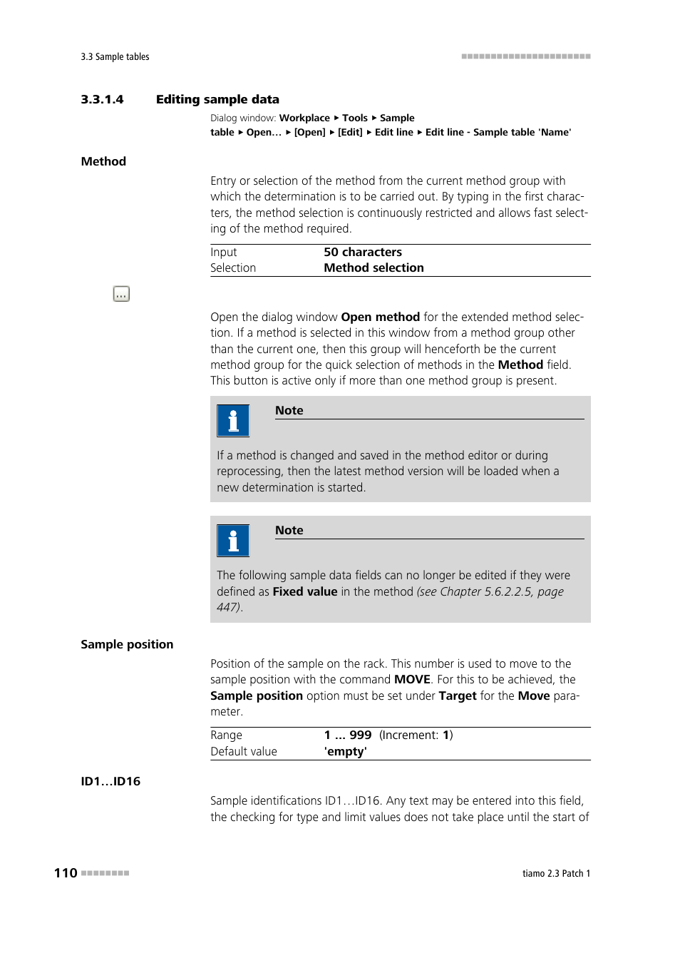 4 editing sample data, Edit sample data | Metrohm tiamo 2.3 Patch 1 User Manual | Page 126 / 1702