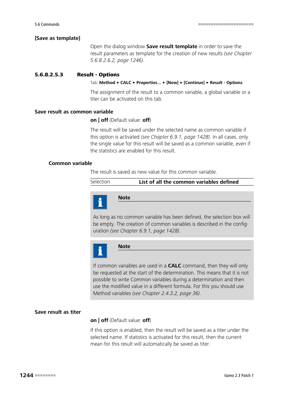 3 result - options, Options | Metrohm tiamo 2.3 Patch 1 User Manual | Page 1260 / 1702