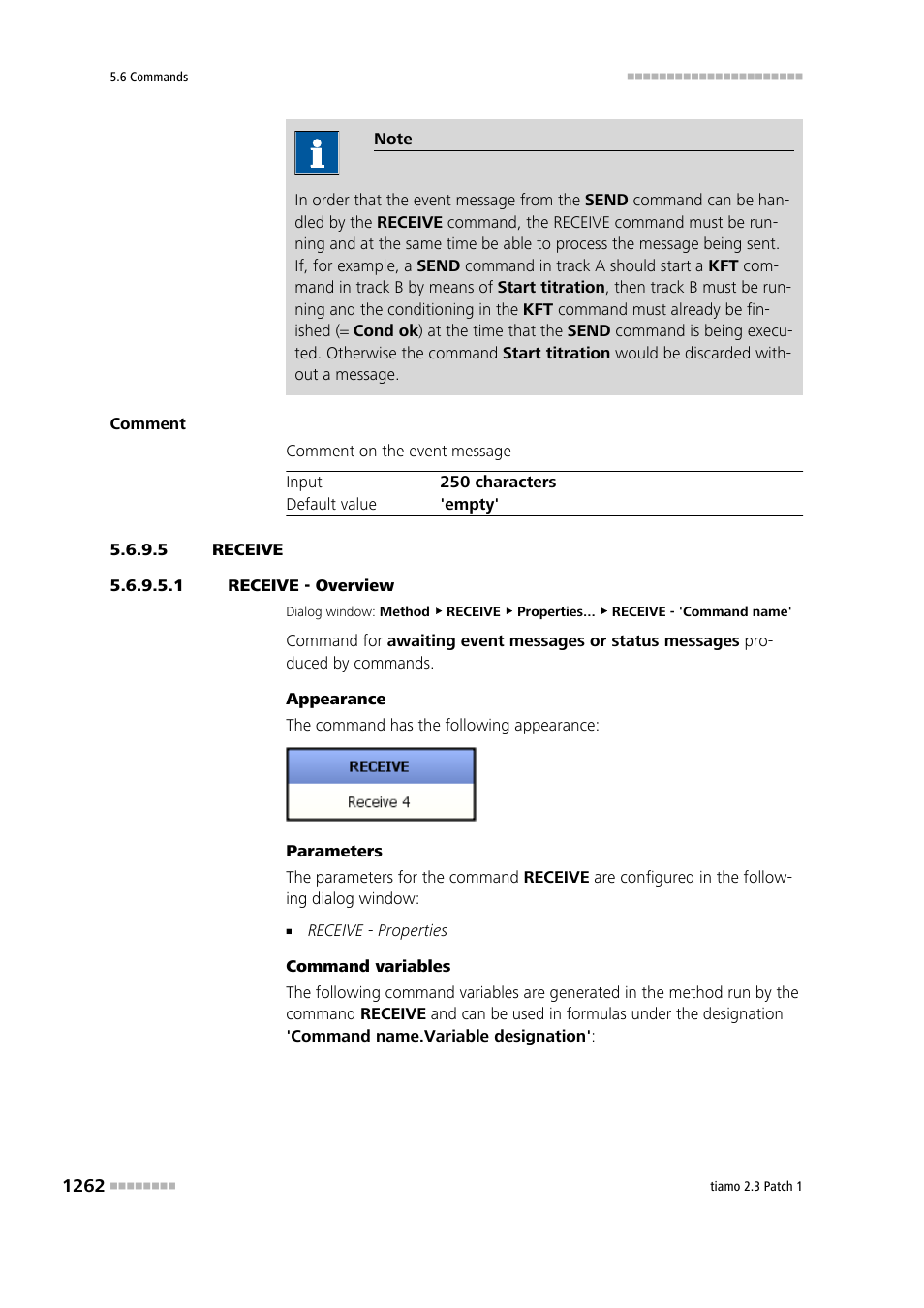 5 receive, 1 receive - overview, Receive | Metrohm tiamo 2.3 Patch 1 User Manual | Page 1278 / 1702