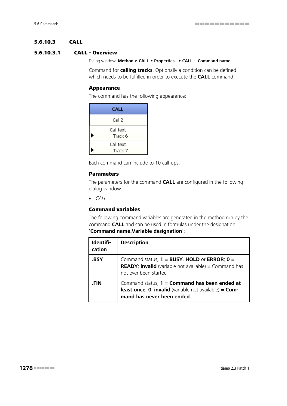 3 call, 1 call - overview, Call | Metrohm tiamo 2.3 Patch 1 User Manual | Page 1294 / 1702