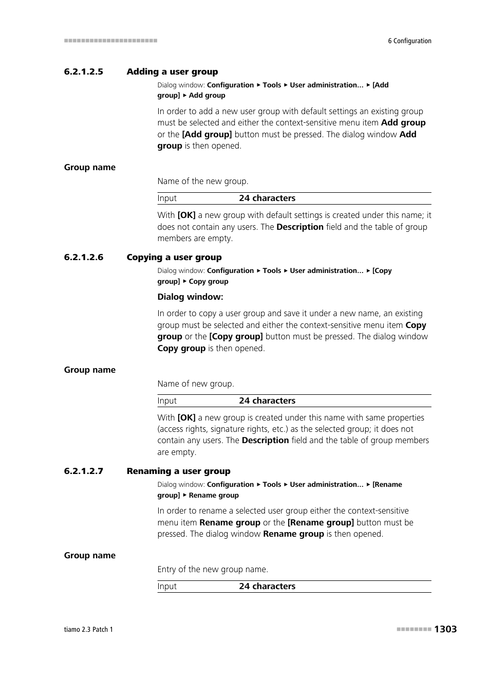 5 adding a user group, 6 copying a user group, 7 renaming a user group | Add user groups, Copy user groups, Rename user groups | Metrohm tiamo 2.3 Patch 1 User Manual | Page 1319 / 1702