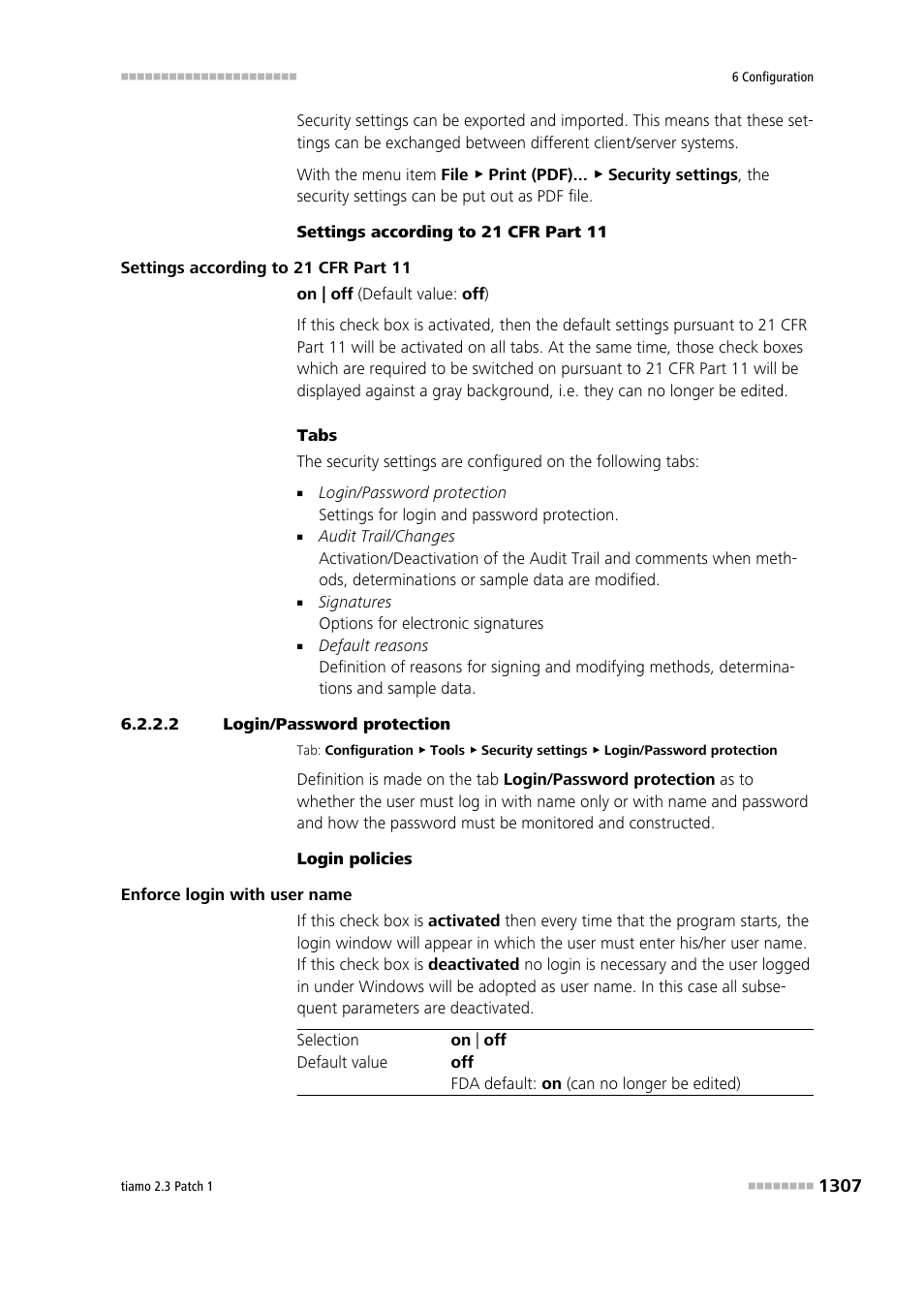 2 login/password protection, Login/password protection | Metrohm tiamo 2.3 Patch 1 User Manual | Page 1323 / 1702