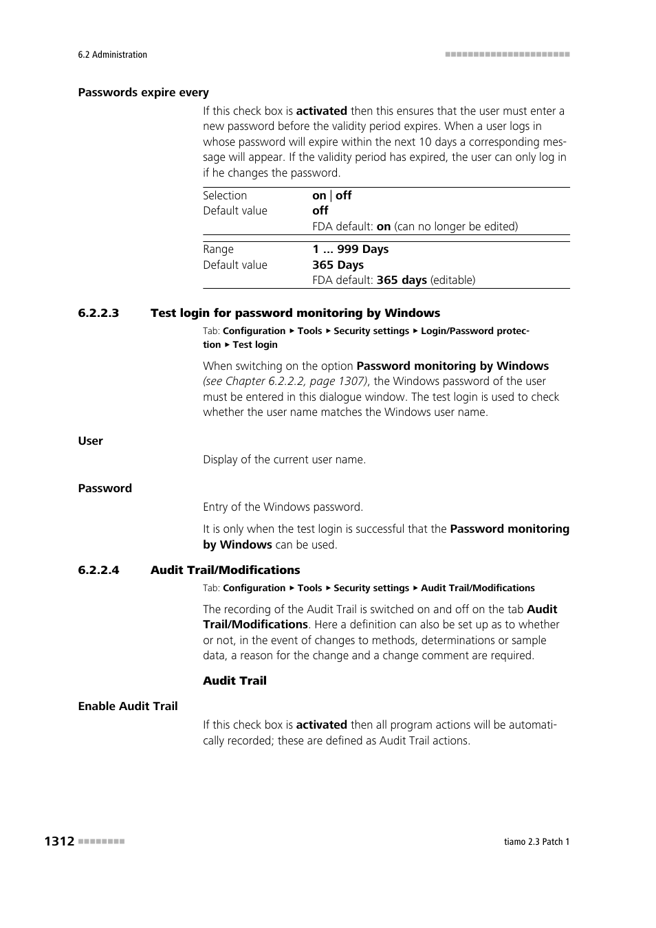 3 test login for password monitoring by windows, 4 audit trail/modifications, Audit trail/changes | Metrohm tiamo 2.3 Patch 1 User Manual | Page 1328 / 1702