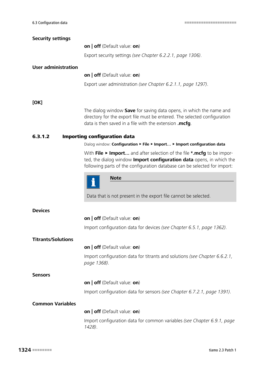 2 importing configuration data, Import configuration data | Metrohm tiamo 2.3 Patch 1 User Manual | Page 1340 / 1702