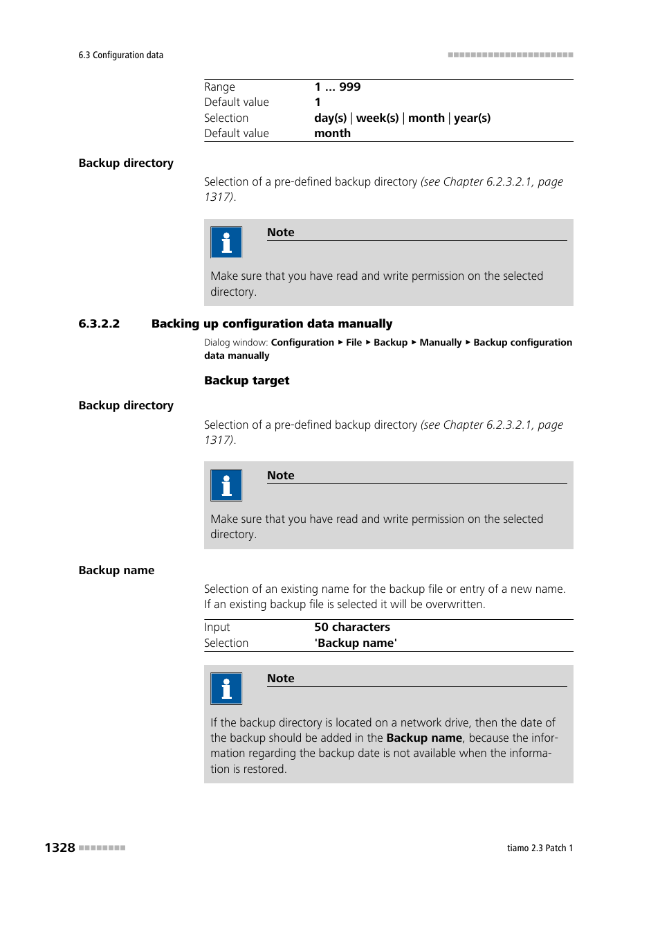 2 backing up configuration data manually, Backup configuration data manually | Metrohm tiamo 2.3 Patch 1 User Manual | Page 1344 / 1702