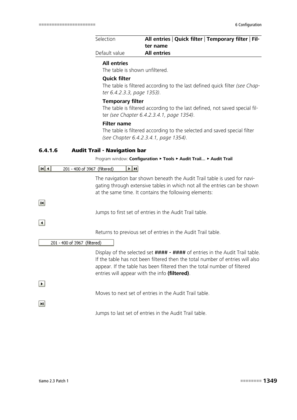 6 audit trail - navigation bar, Navigation bar | Metrohm tiamo 2.3 Patch 1 User Manual | Page 1365 / 1702