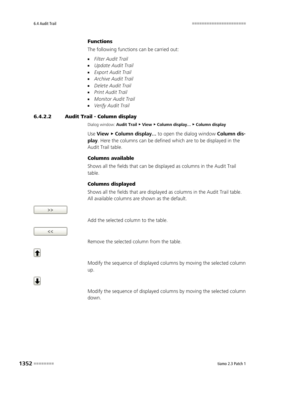 2 audit trail - column display | Metrohm tiamo 2.3 Patch 1 User Manual | Page 1368 / 1702