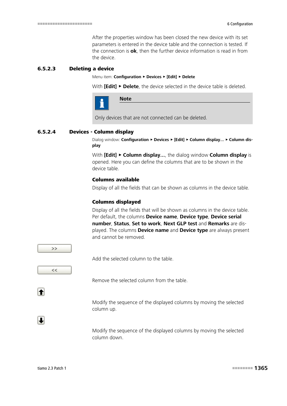 3 deleting a device, 4 devices - column display | Metrohm tiamo 2.3 Patch 1 User Manual | Page 1381 / 1702