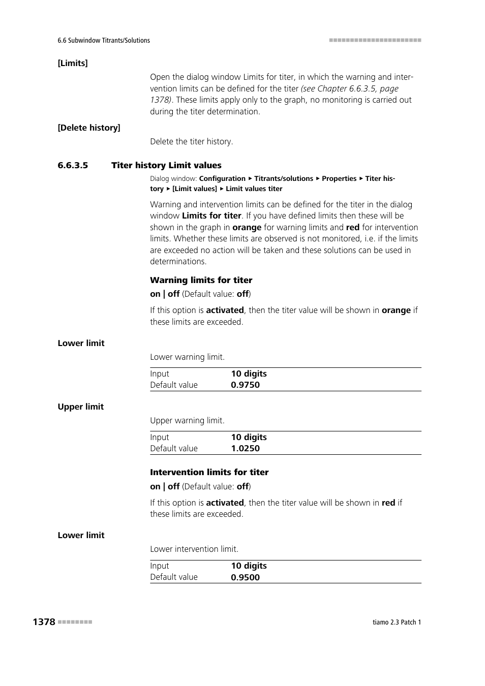 5 titer history limit values | Metrohm tiamo 2.3 Patch 1 User Manual | Page 1394 / 1702