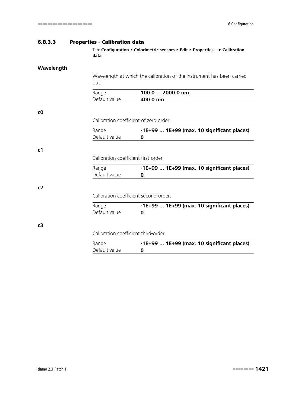 3 properties - calibration data, Calibration data | Metrohm tiamo 2.3 Patch 1 User Manual | Page 1437 / 1702