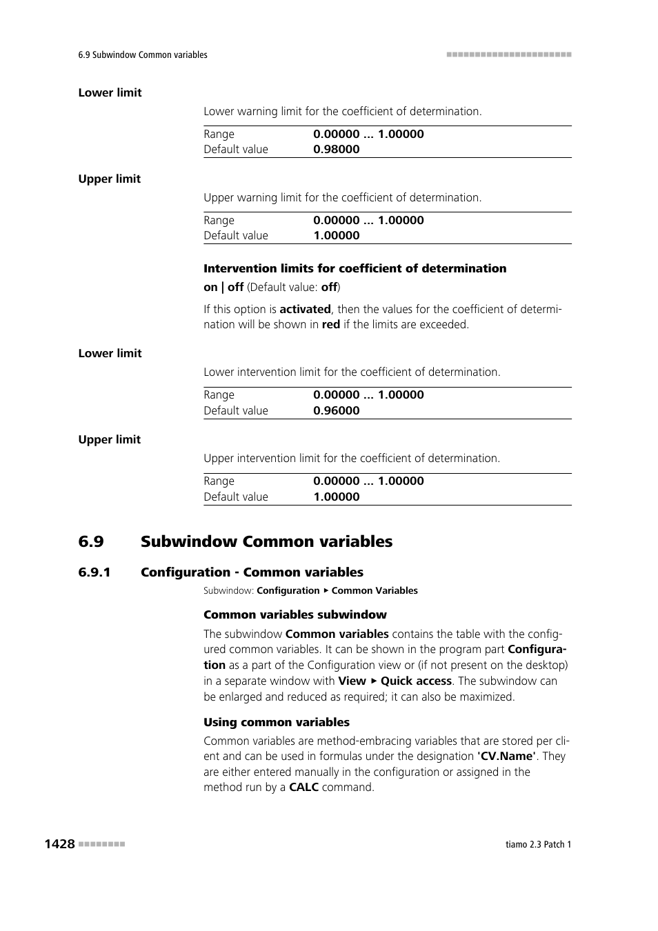 9 subwindow common variables, 1 configuration - common variables, Subwindow common variables 8 | Configuration - common variables 8, Common variables | Metrohm tiamo 2.3 Patch 1 User Manual | Page 1444 / 1702