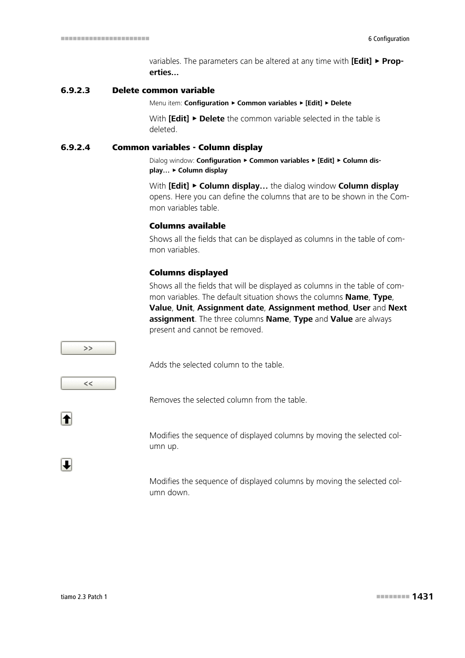 3 delete common variable, 4 common variables - column display | Metrohm tiamo 2.3 Patch 1 User Manual | Page 1447 / 1702