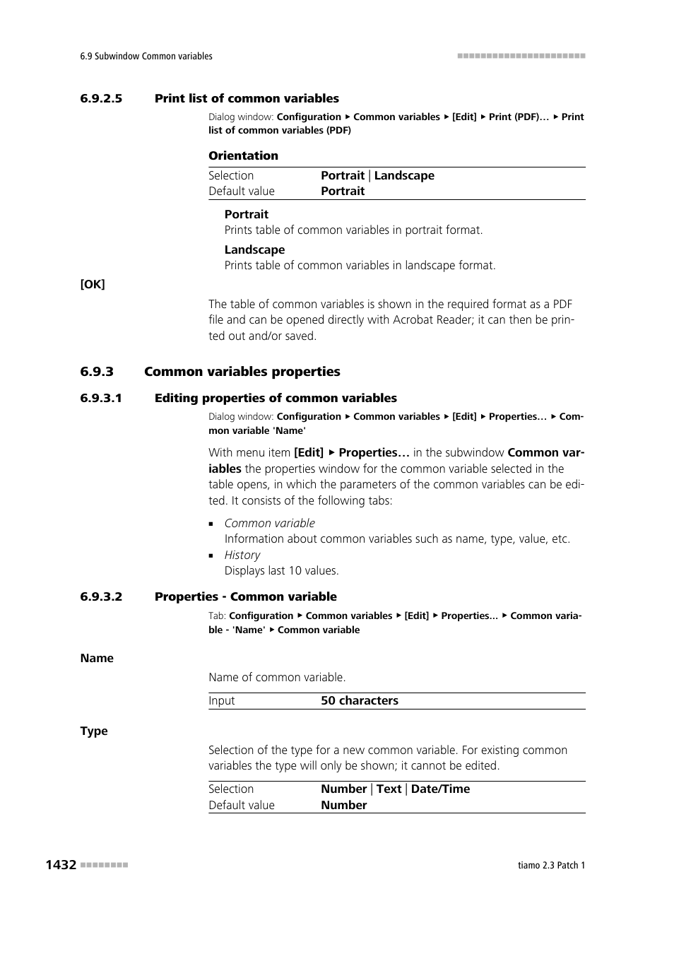 5 print list of common variables, 3 common variables properties, 1 editing properties of common variables | 2 properties - common variable, Common variables properties 2 | Metrohm tiamo 2.3 Patch 1 User Manual | Page 1448 / 1702