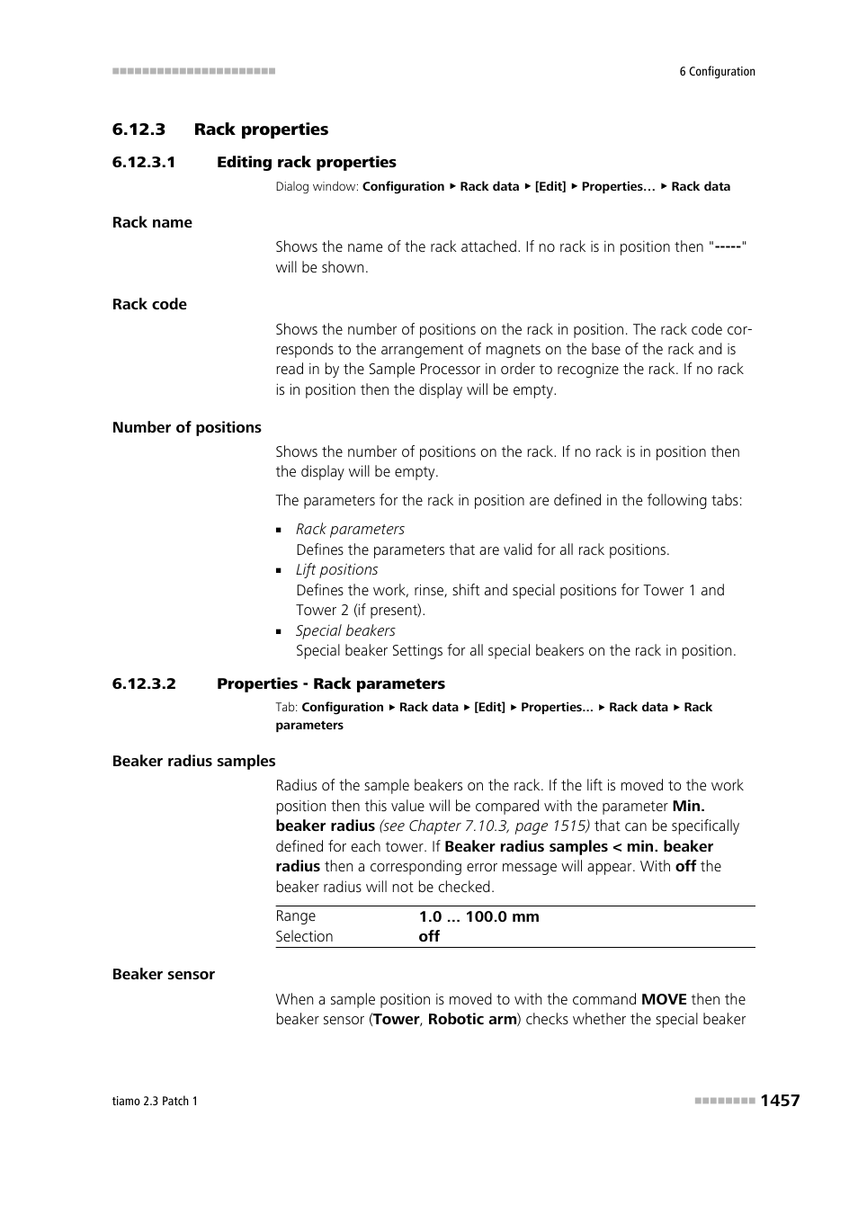 3 rack properties, 1 editing rack properties, 2 properties - rack parameters | Rack properties 7 | Metrohm tiamo 2.3 Patch 1 User Manual | Page 1473 / 1702